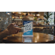 Anpassad QR-recensionstabellskylt med logotyp