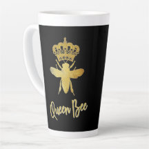 Anpassad☐ QUEEN BEE☐ Guld Krona + Black Latte