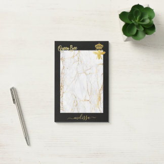 Anpassad QUEEN BEE Marmor Guld Skola Kontorsmateri Post-it Block
