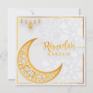 Anpassad Ramadan Kareem Mubarak White & Golden 1 Julkort