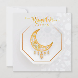 Anpassad Ramadan Kareem White & Golden 2 Julkort
