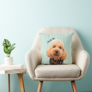 Anpassad Randig Husdjurs Hundmamma Med Foto och Na Kudde