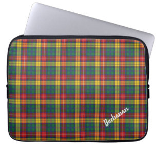 Anpassad Randig Klan Buchanan Personlig Tartan Laptop Fodral