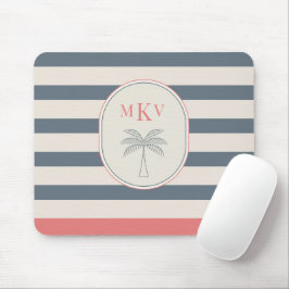 Anpassad randig trämusmatta med monogram musmatta