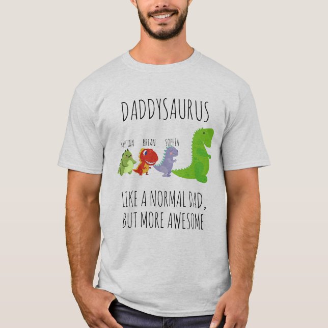 Anpassad rawr-some Daddysaurus T Shirt (Framsida)