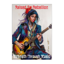 Anpassad Rebel Girl Guitarist Art Inspirational