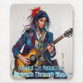 Anpassad Rebel Girl Guitarist Art Inspirational Musmatta