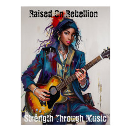 Anpassad Rebel Girl Guitarist Art Inspirational Perfect Poster