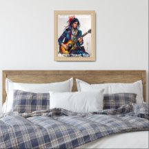 Anpassad Rebel Girl Guitarist Art Inspirational
