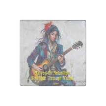 Anpassad Rebel Girl Guitarist Art Inspirational