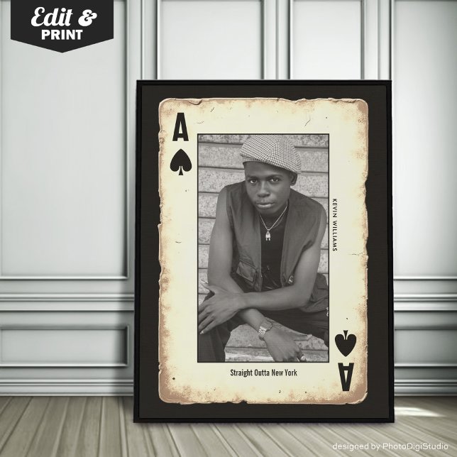 Anpassad rebellteenväggkonst, Poker Straight Outta Poster (Custom Rebel Teen Wall Art, Poker Straight Outta Poster)