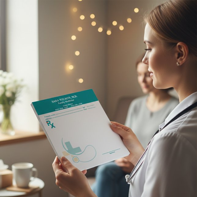 Anpassad receptblankettmall | Redigerbar RX Not Anteckningsblock (Custom Prescription Pad Template | Editable RX Notepad )