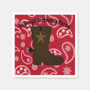 Anpassad Red Bandana Cowboystart Pappersservett