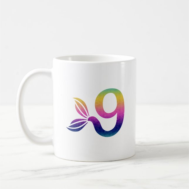 Anpassad regnbåge 9 Monogrammug Kaffemugg (Vänster)