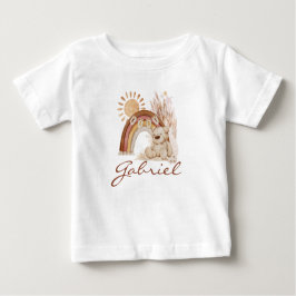 Anpassad regnbåge för Nallen Baby Namn Boho T Shirt