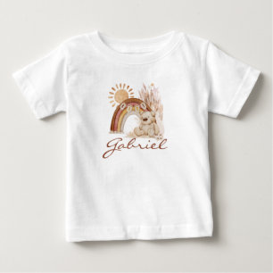 Anpassad regnbåge för Nallen Baby Namn Boho T Shirt
