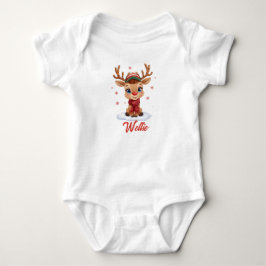 Anpassad Ren Jul Bebis Body Namn T Shirt