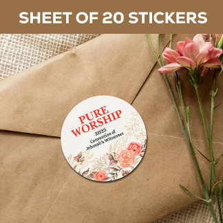 Anpassad ren tillbedjan JW 2025-konvention Runt Klistermärke