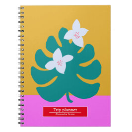 Anpassad resa resanamn modern blomster Antecknings Anteckningsbok