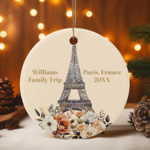 Anpassad resa till Paris Eiffeltornet blomster jul