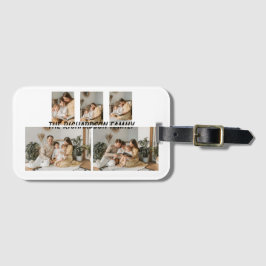 Anpassad resetagg – familjefotocollage bagagebricka
