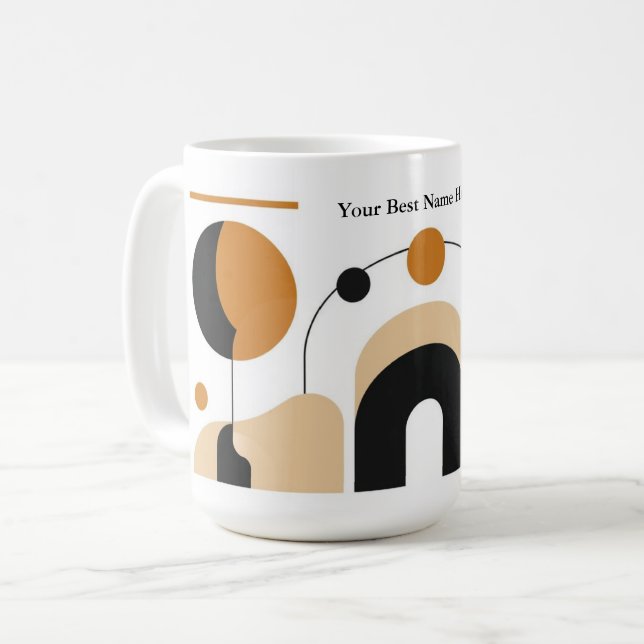 Anpassad Retro Abstrakt Modern Kaffemugg (Framsida vänster)