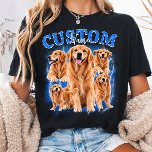 Anpassad Retro Bootleg Collage T-Shirt för Husdjur