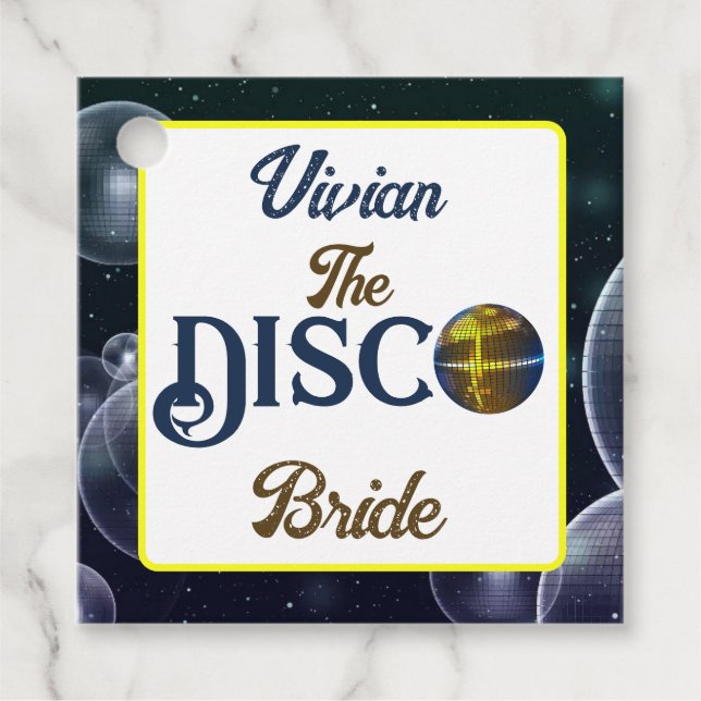 Anpassad Retro Disco Spenarträff Disco Brud Gåvor Etiketter (Framsida)