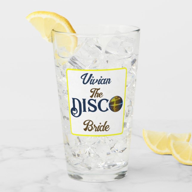 Anpassad Retro Disco Spenparty Disco Brud Glaskopp (Framsida Ice)