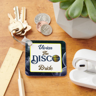 Anpassad Retro Disco Spenparty Disco Brud Nyckelring