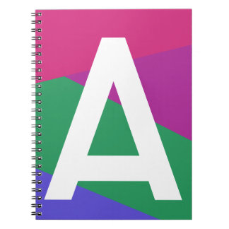 Anpassad Retro Färgblock-monogram Anteckningsbok