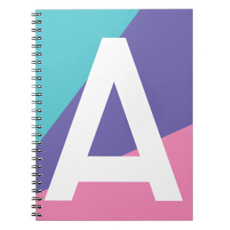 Anpassad Retro Färgblock-monogram Anteckningsbok