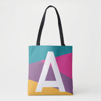 Anpassad Retro Färgblock Monogram Väska