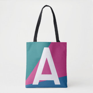 Anpassad Retro Färgblock Monogram Väska