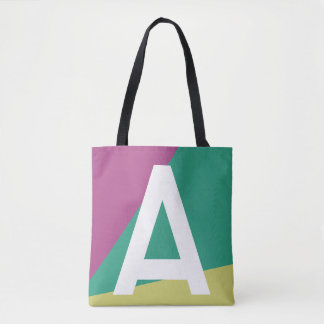 Anpassad Retro Färgblock Monogram Väska