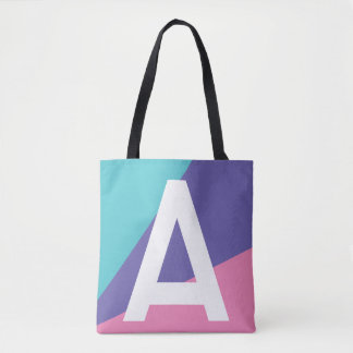 Anpassad Retro Färgblock Monogram Väska
