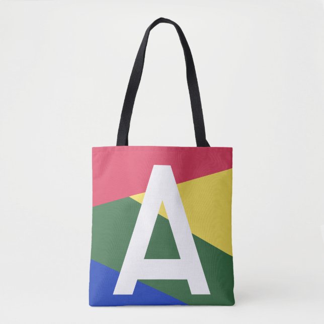 Anpassad Retro Färgblock Monogram Väska (Framsida)