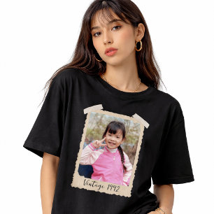 Anpassad Retro Fototräja, Anpassat Födelsedagsår T Shirt