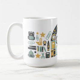 Anpassad Retro Geometrisk Skolbågs Examen Kaffemugg