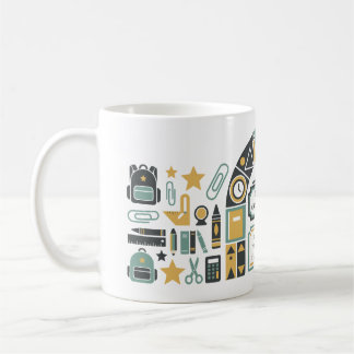 Anpassad Retro Geometrisk Skolbågs Examen Kaffemugg
