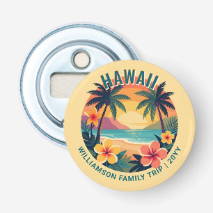 Anpassad Retro Hawaii Tropisk Semester Familjeresa Flasköppnare