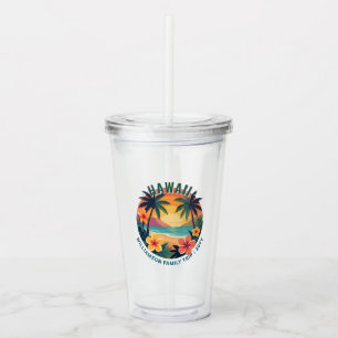 Anpassad Retro Hawaii Tropisk Semester Familjeresa Take Away Mugg