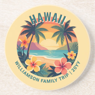 Anpassad Retro Hawaii Tropisk Semester Familjeresa Underlägg