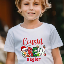 Anpassad Retro Kusin Crew Jul T-Shirt