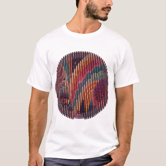 Anpassad Retro Linje Konst T-Shirt (Framsida)
