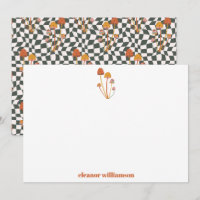 Anpassad Retro Orange Svamp Rutig Dusch