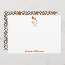 Anpassad Retro Orange Svamp Rutig Dusch