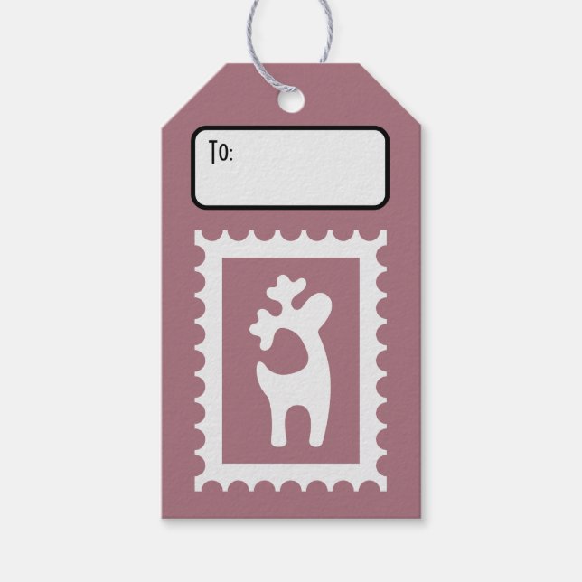 Anpassad Retro Pappersstämpel Ren Siluett Presentetikett (Framsidan)