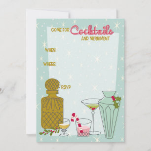 Anpassad Retro Semestergalla Cocktailfest Inbjudan