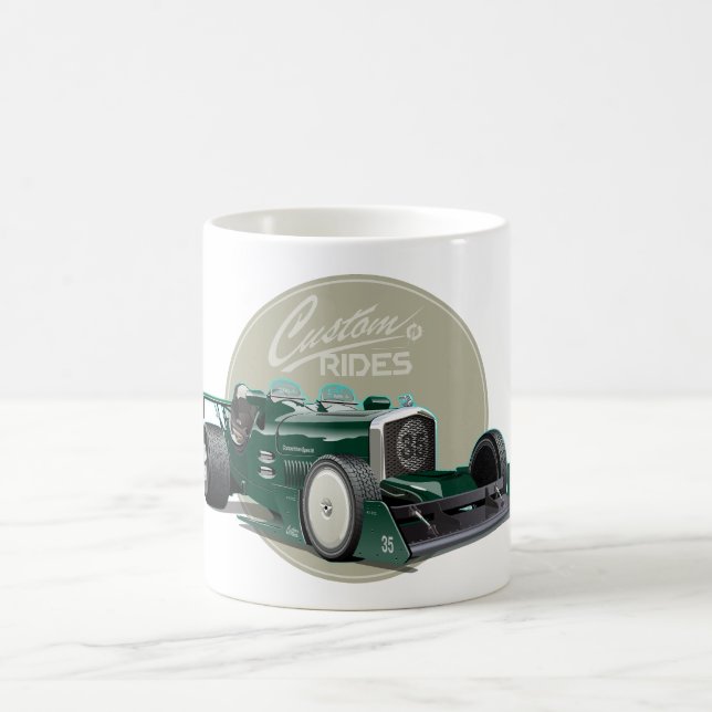 Anpassad retro tävlingsbil koncept kaffemugg (Center)